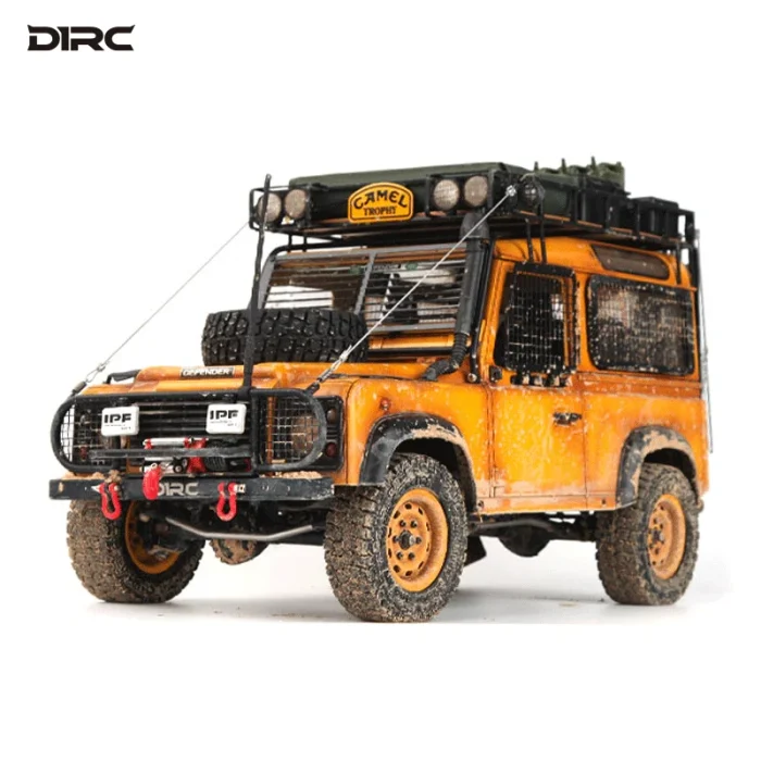 D1RC D90 Defender Camel Trophy 1/10 Scale Offroad Crawler Remote Control Truck for Adults-Hobby Grade RC Car. Electric model toy